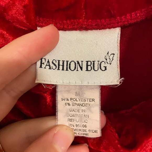 Women’s red crushed velvet high neck top — medium - Picture 2 of 4